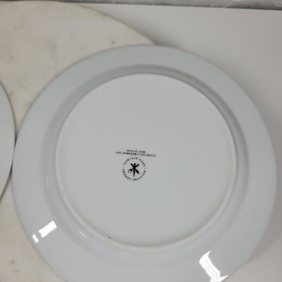 Williams Sonoma Open Kitchen Salad Plate 9" Gold Trim Porcelain 2-Pc Dinnerware - Picture 8 of 15